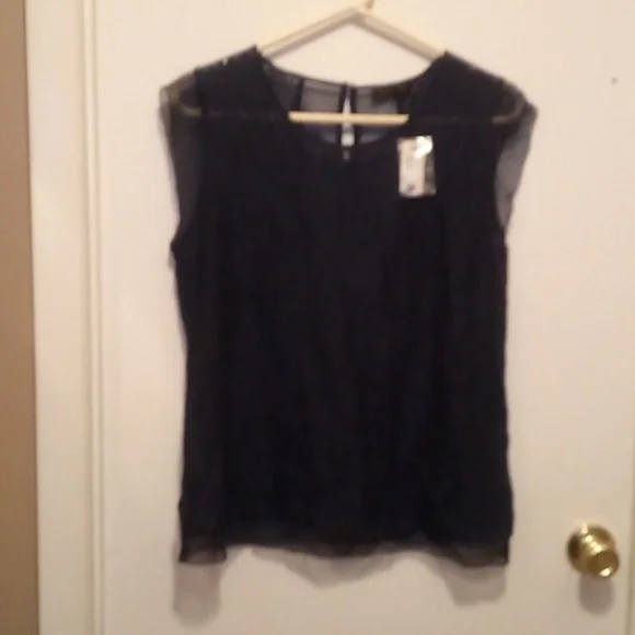 NWT - The Limited Blue Sheer Floral Lace Over Layer Cover Shirt - Size Large - Picture 2 of 11